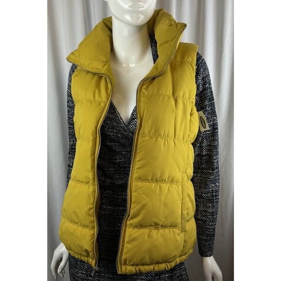 Old Navy Canvas Puffer Vest, Yellow M cold weather gorpcore 64-03 NWT - Picture 11 of 16